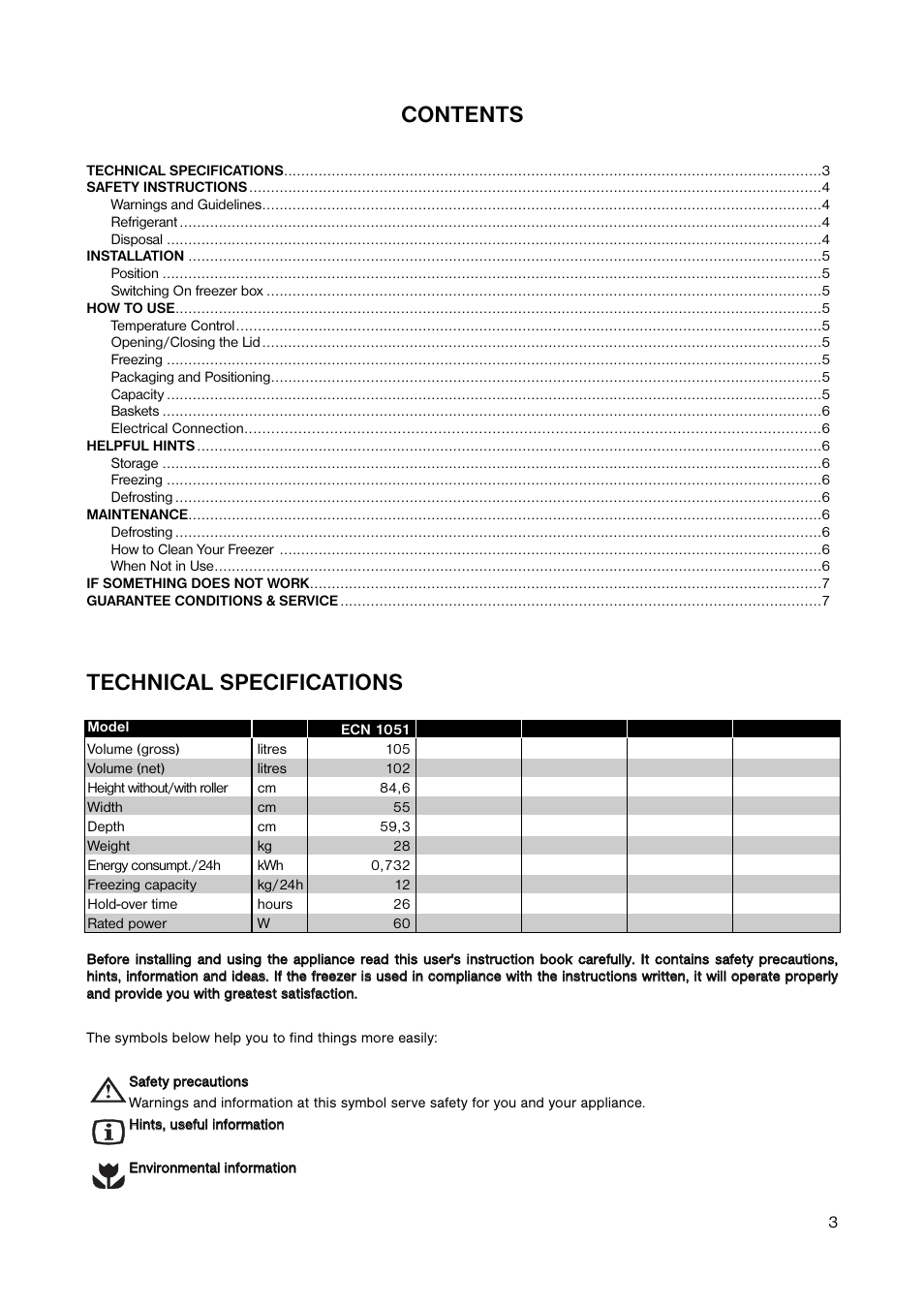 Electrolux ECN 1051 User Manual | Page 3 / 12