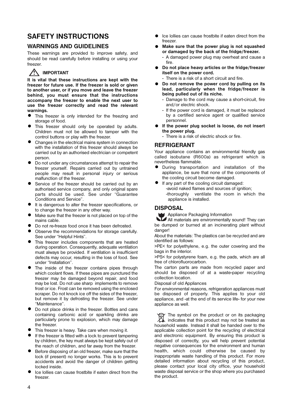 Safety instructions | Electrolux ECN 1051 User Manual | Page 4 / 12