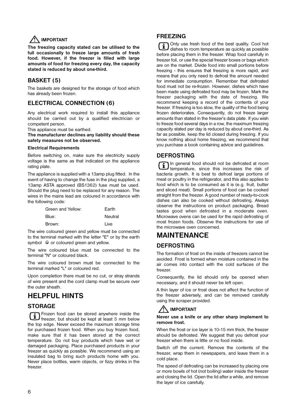 Helpful hints, Maintenance | Electrolux ECN 1051 User Manual | Page 6 / 12