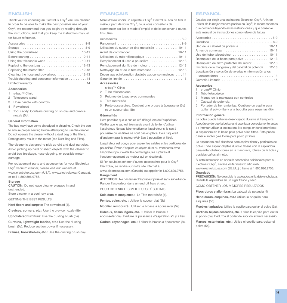 Electrolux EL7000A User Manual | Page 9 / 16