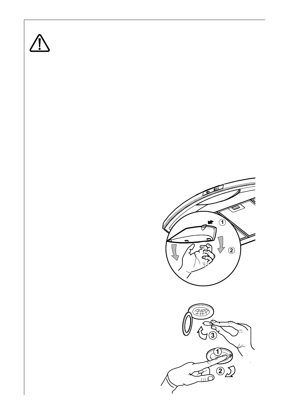 Warning, Changing the light bulb | Electrolux 8391 User Manual | Page 10 / 20