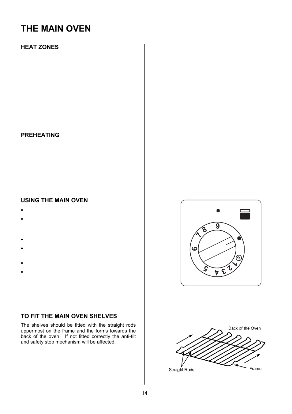 The main oven | Electrolux EKG5047 User Manual | Page 14 / 32