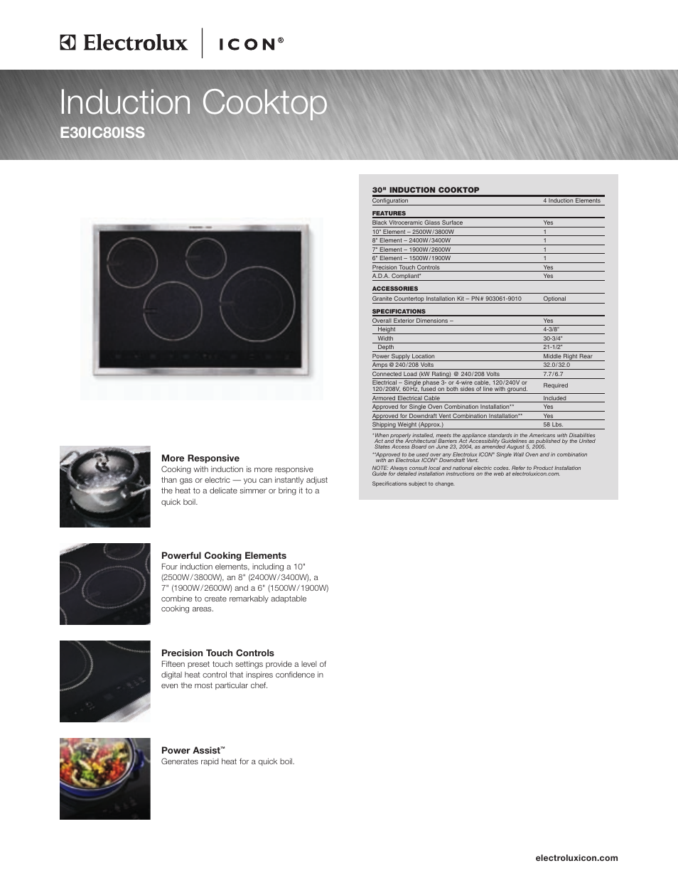 Electrolux E36GC65ESS User Manual | 4 pages