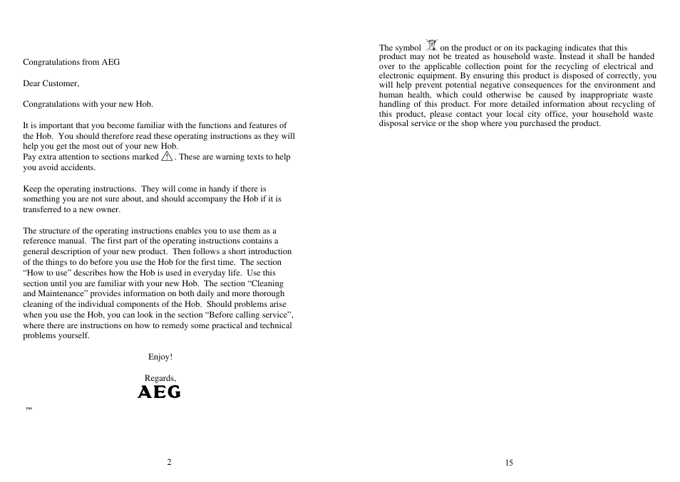 Electrolux 231GR-M User Manual | Page 2 / 8