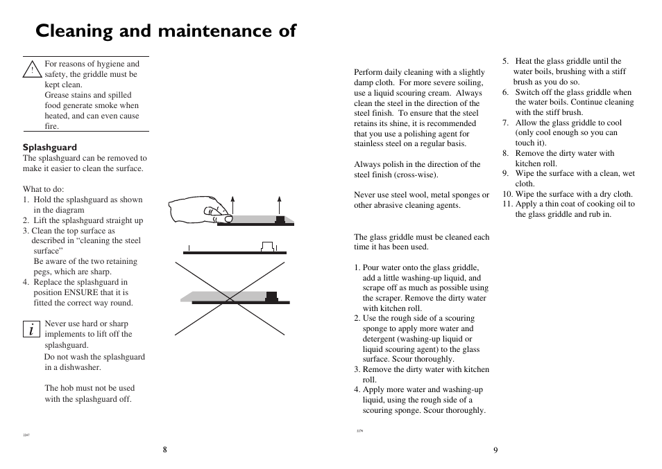 Cleaning and maintenance of | Electrolux 231GR-M User Manual | Page 8 / 8