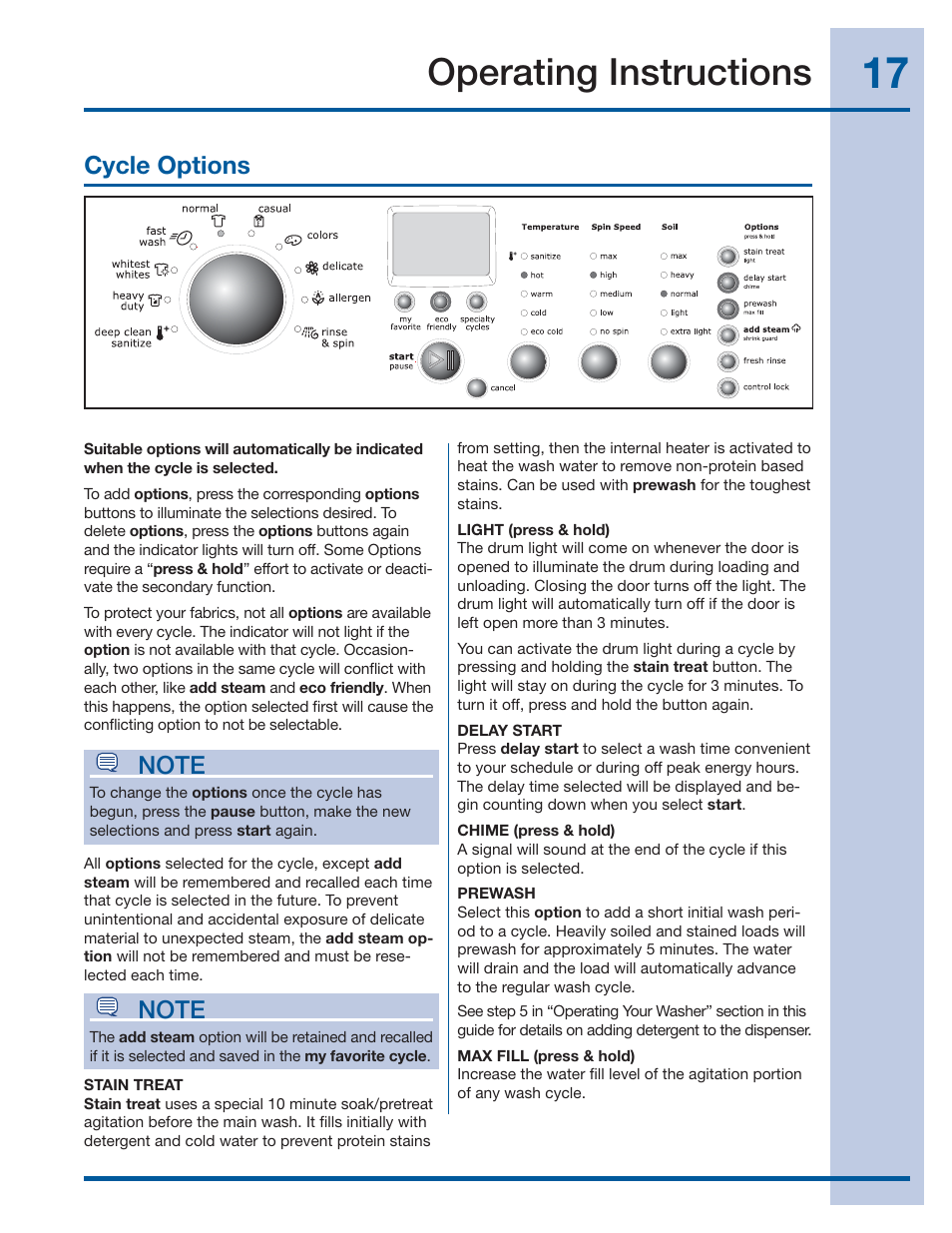 Operating instructions | Electrolux IQ-TOUCH 137378100 A User Manual | Page 17 / 30