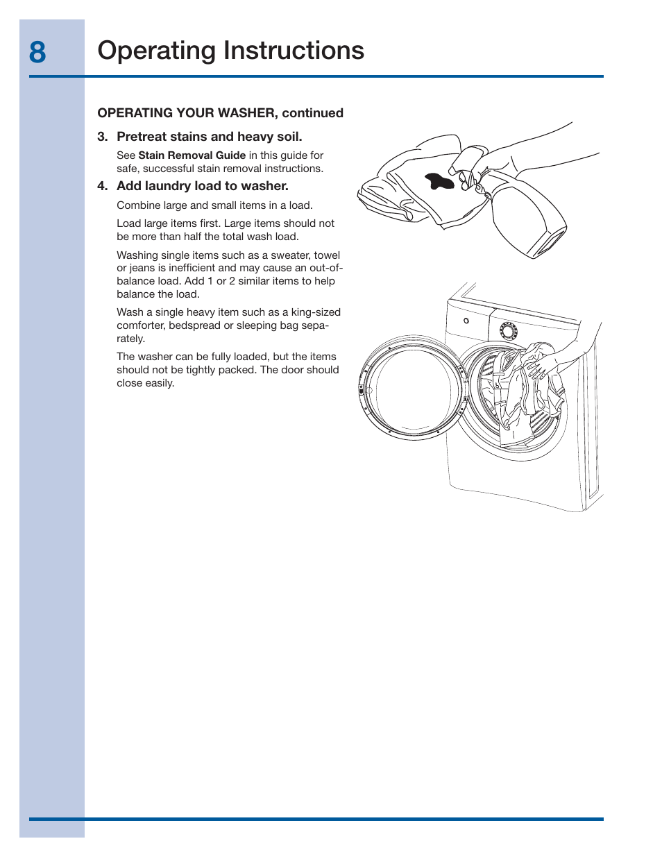 Operating instructions | Electrolux IQ-TOUCH 137378100 A User Manual | Page 8 / 30