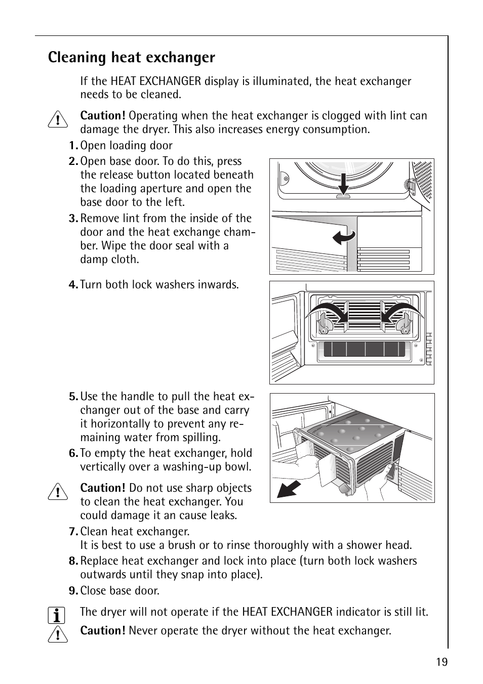 Cleaning heat exchanger | Electrolux LAVATHERM 57810 User Manual | Page 19 / 32