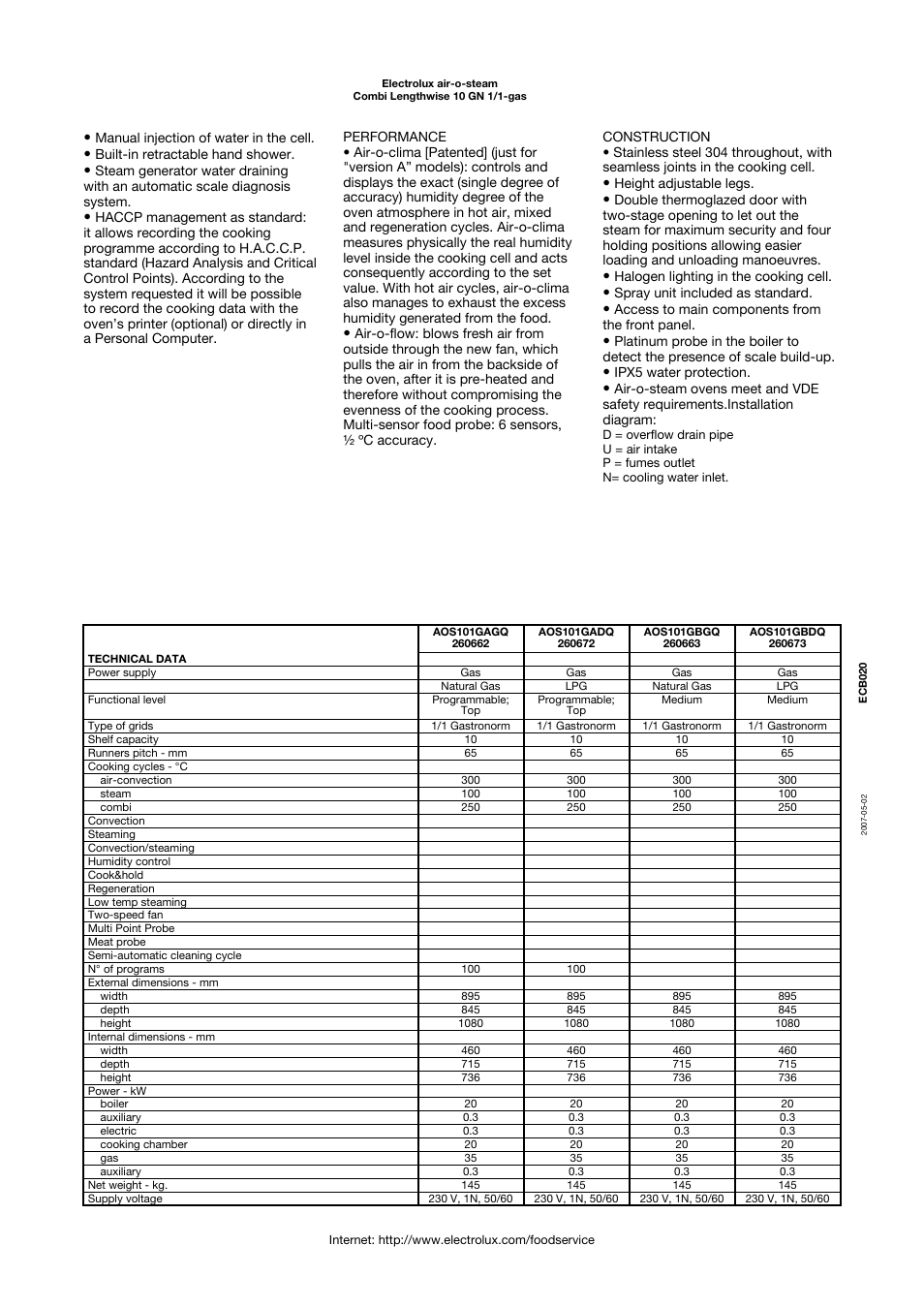 Electrolux 10 GN 1/1-GAS User Manual | Page 2 / 3