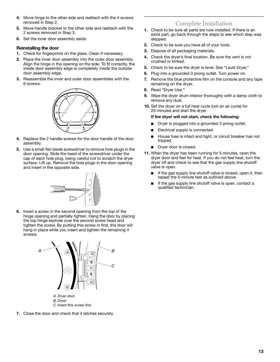 Complete installation | Electrolux FKGHS01P User Manual | Page 13 / 68