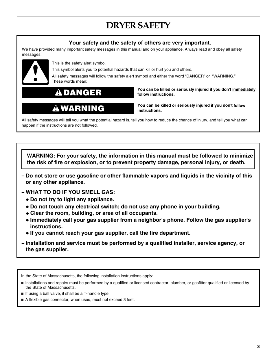 Dryer safety, Danger warning | Electrolux FKGHS01P User Manual | Page 3 / 68