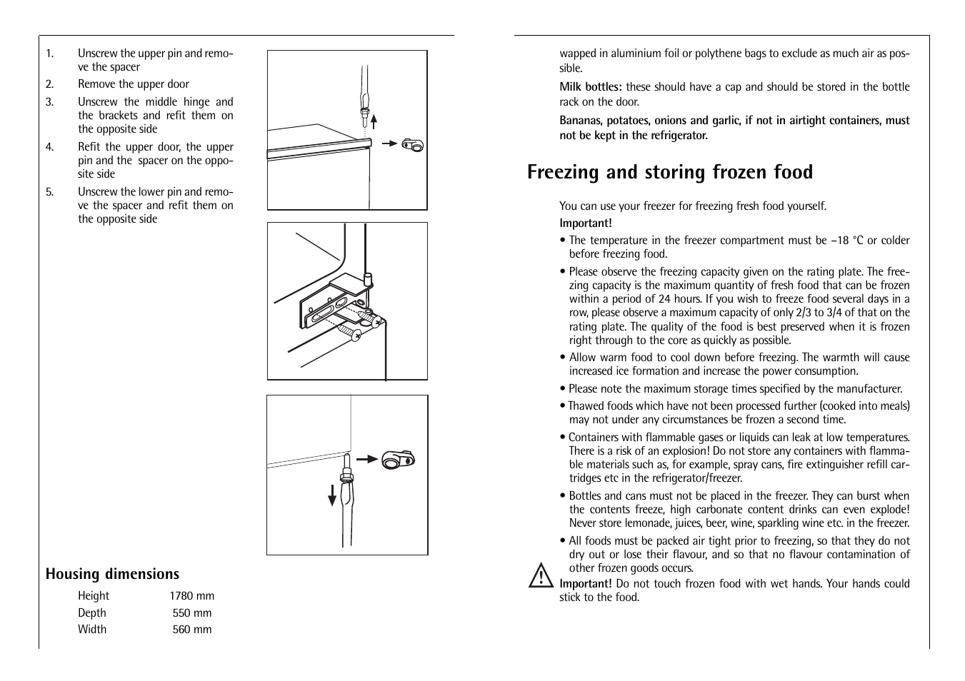 Freezing and storing frozen food | Electrolux C 6 18 41 i User Manual | Page 20 / 28