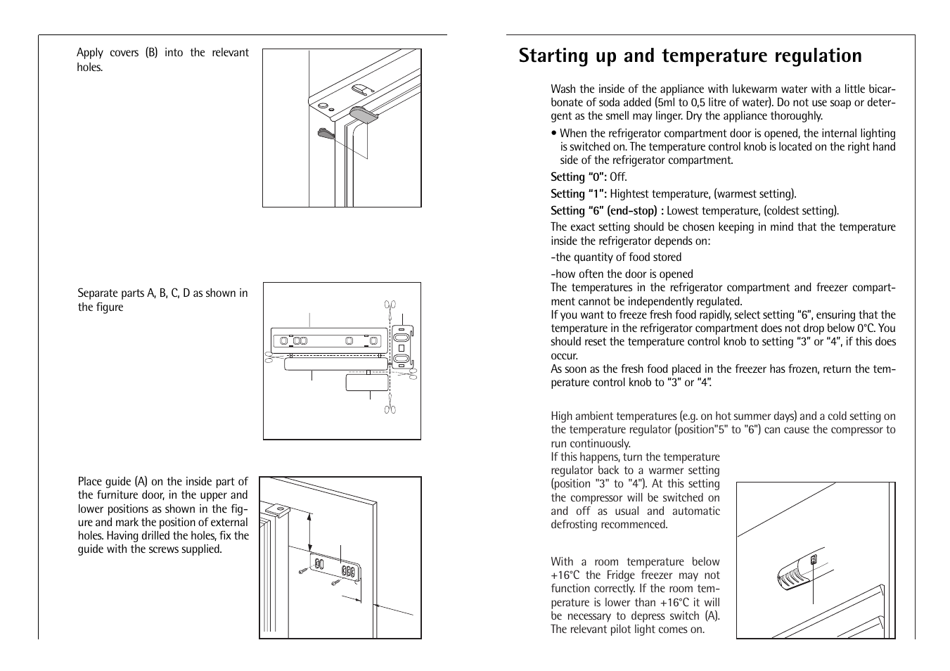 Starting up and temperature regulation | Electrolux C 6 18 41 i User Manual | Page 7 / 28