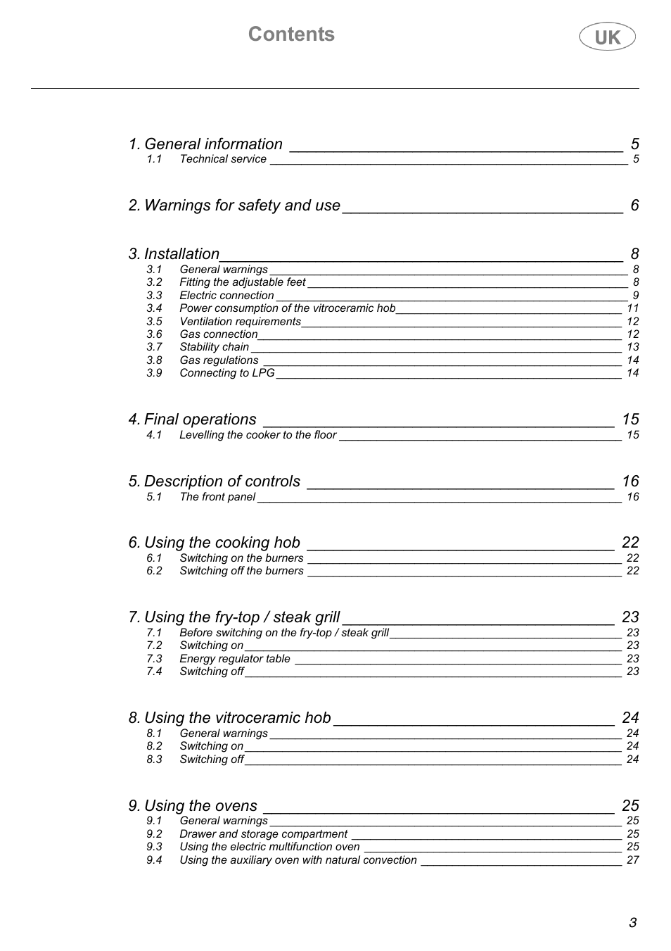 Electrolux Electric Cooker User Manual | Page 3 / 36