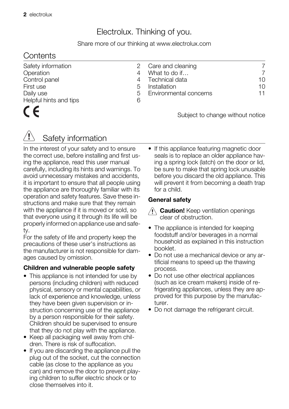 Electrolux ECN 50104 W User Manual | Page 2 / 12