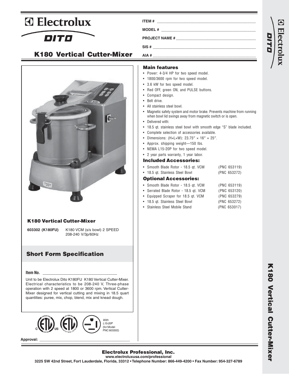 Electrolux Dito 603302 User Manual | 2 pages