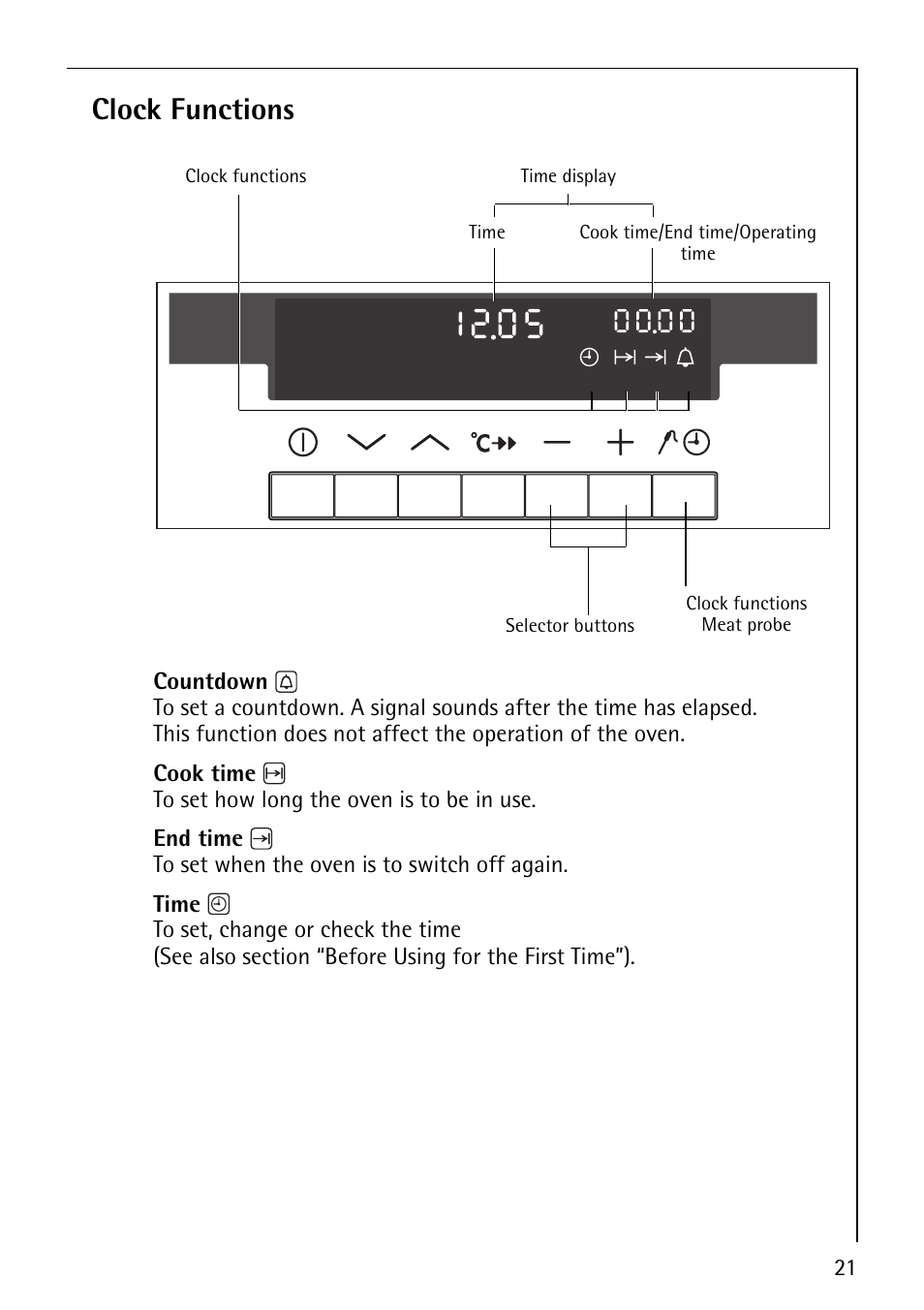 Clock functions | Electrolux B8871-4 User Manual | Page 21 / 64