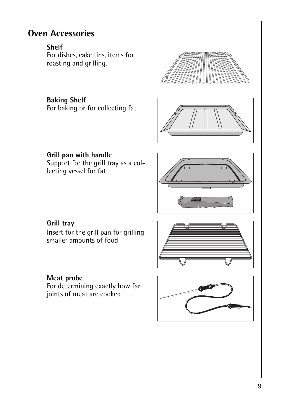 Oven accessories | Electrolux B8871-4 User Manual | Page 9 / 64