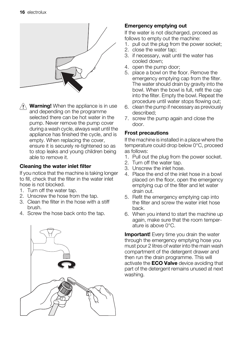 Electrolux EWP 10075 W User Manual | Page 16 / 24