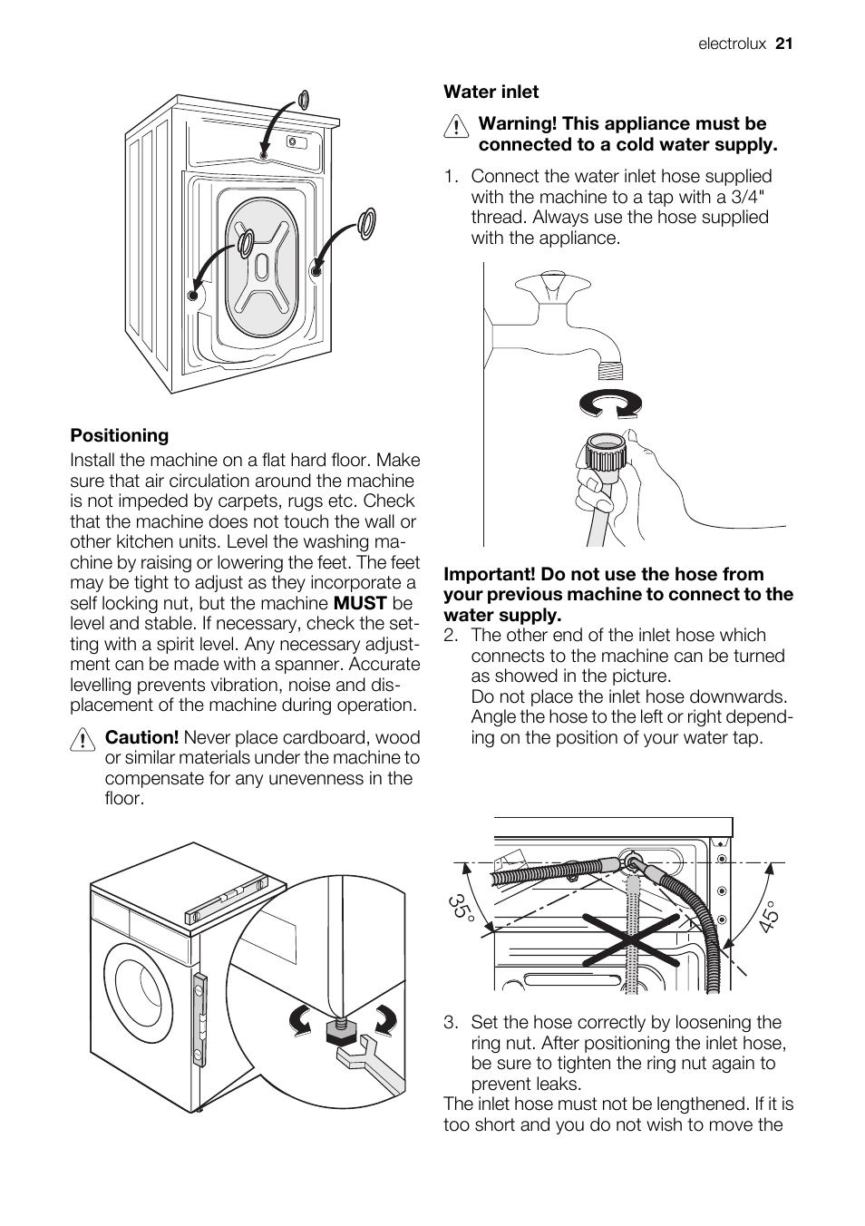 Electrolux EWP 10075 W User Manual | Page 21 / 24