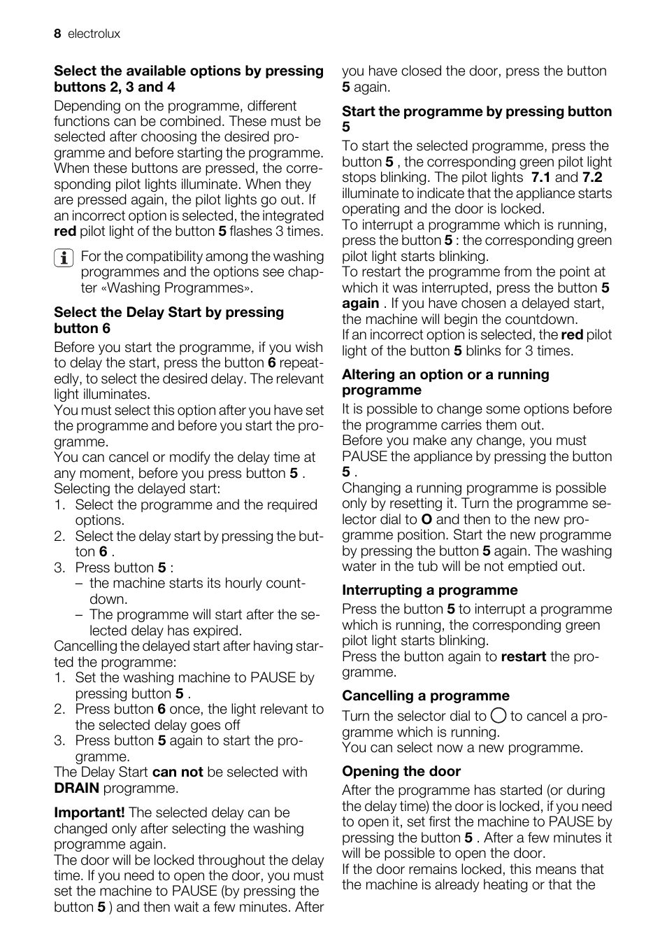 Electrolux EWP 10075 W User Manual | Page 8 / 24