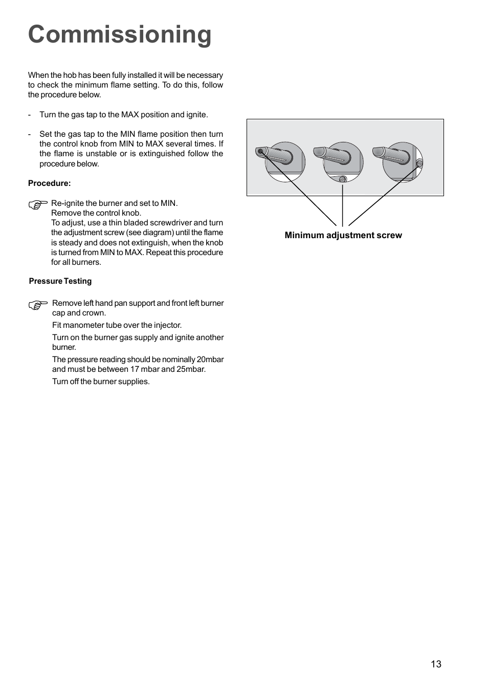 Commissioning | Electrolux EGG 690 User Manual | Page 13 / 16