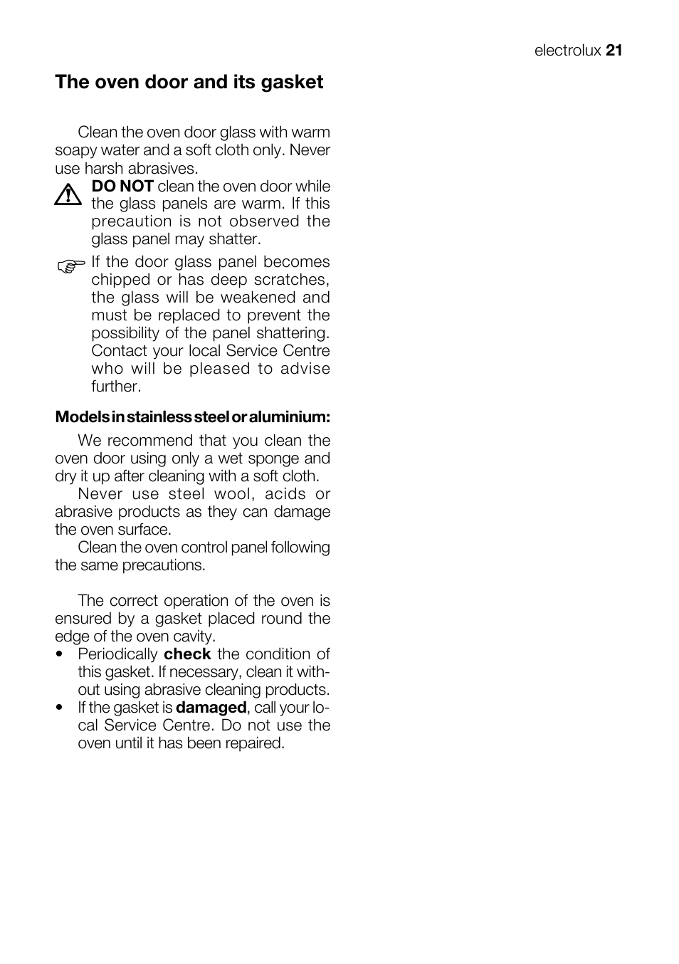 Electrolux EKM 70150 User Manual | Page 21 / 40