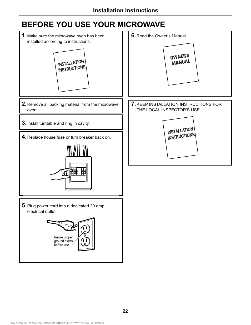 Before you use your microwave | Electrolux Over The Range Microwave Oven User Manual | Page 22 / 22