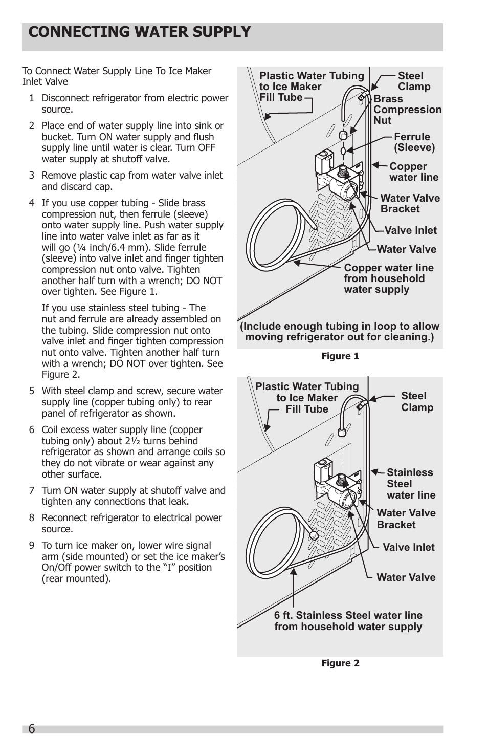 Connecting water supply | Electrolux 241857202 User Manual | Page 6 / 19
