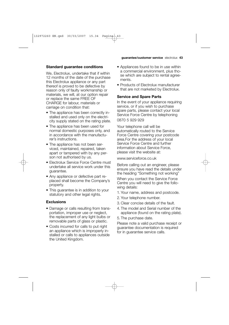 Electrolux EWN 16781 W User Manual | Page 43 / 48