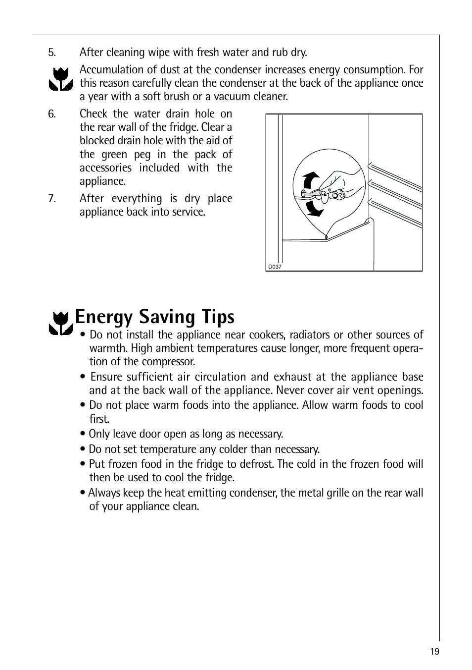 Energy saving tips | Electrolux 70318-5 KG User Manual | Page 19 / 32