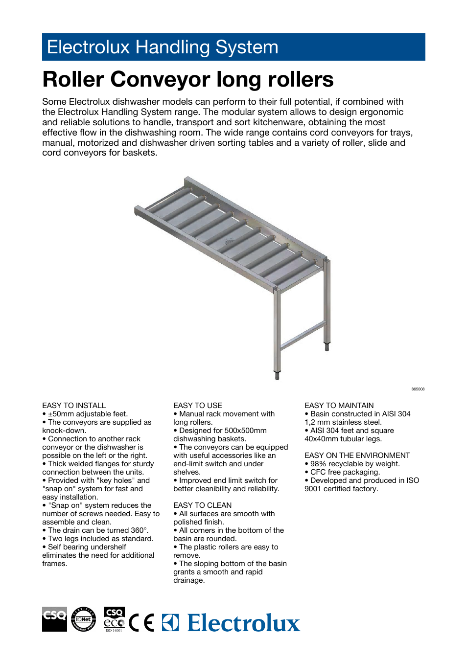 Electrolux 865008 User Manual | 2 pages