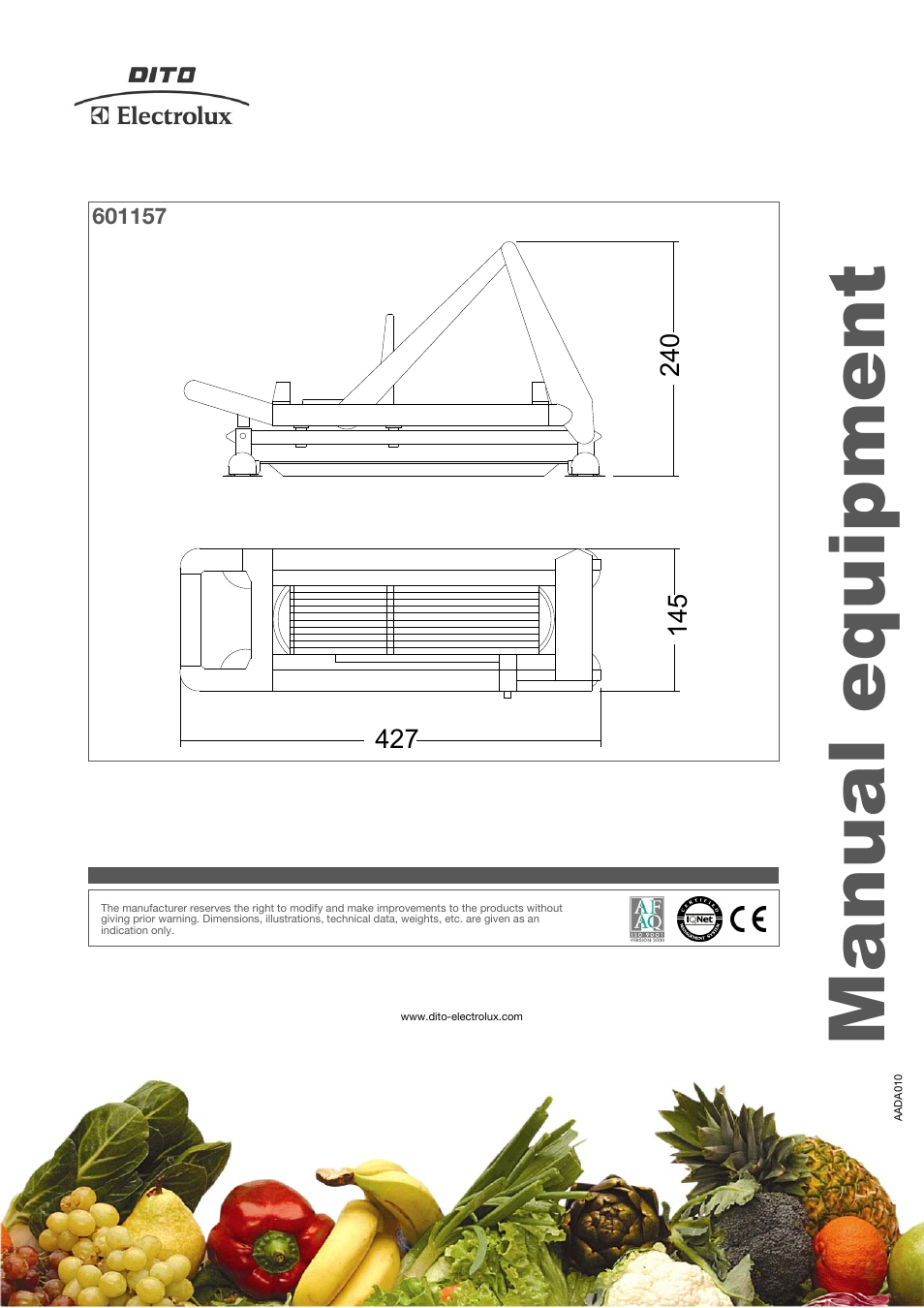 Manual equipment | Electrolux CT10 User Manual | Page 3 / 3