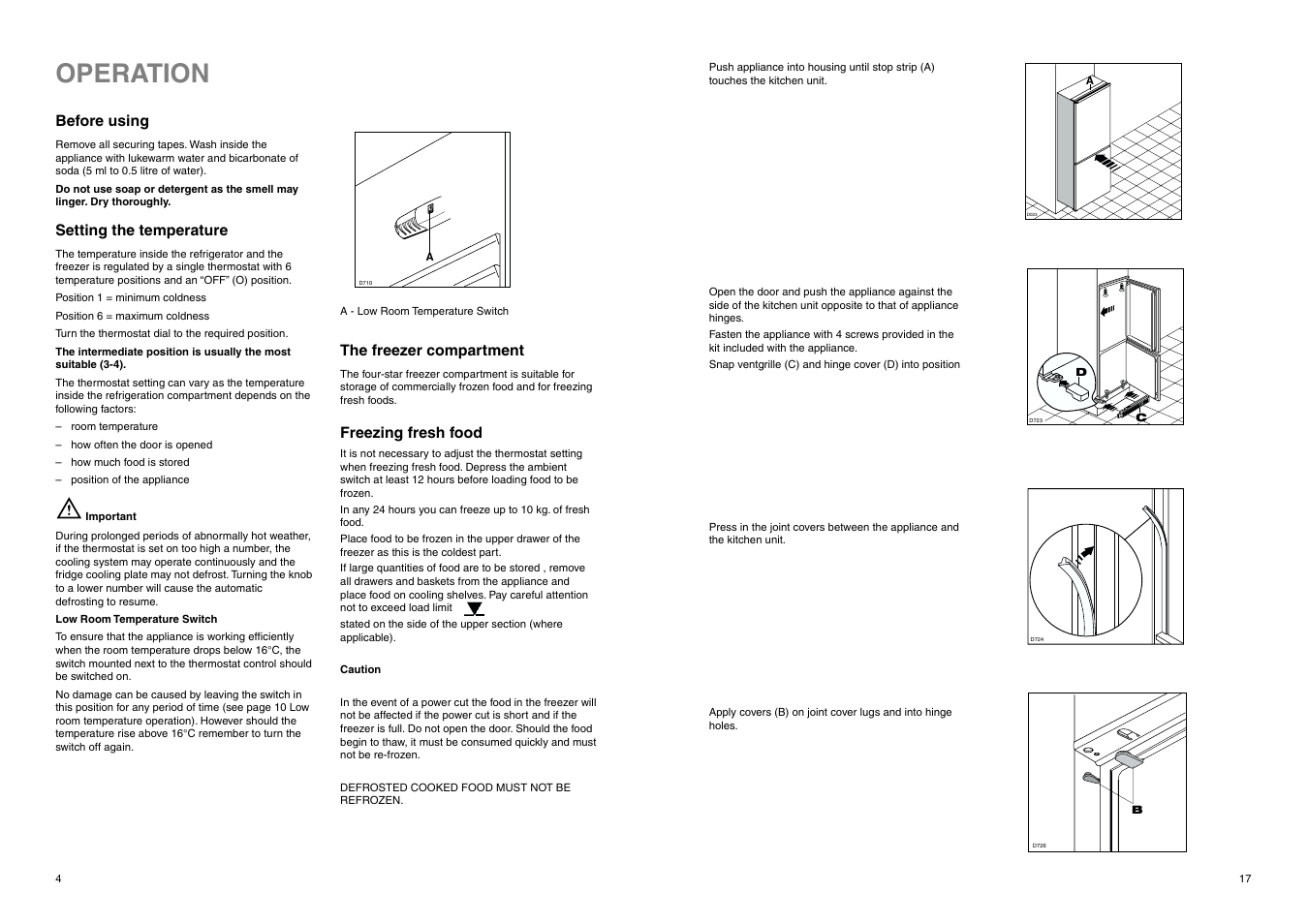 Operation | Electrolux ERN 2820 User Manual | Page 17 / 20