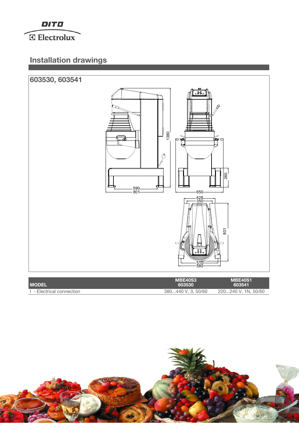 Installation drawings | Electrolux MBE40S3 User Manual | Page 3 / 4