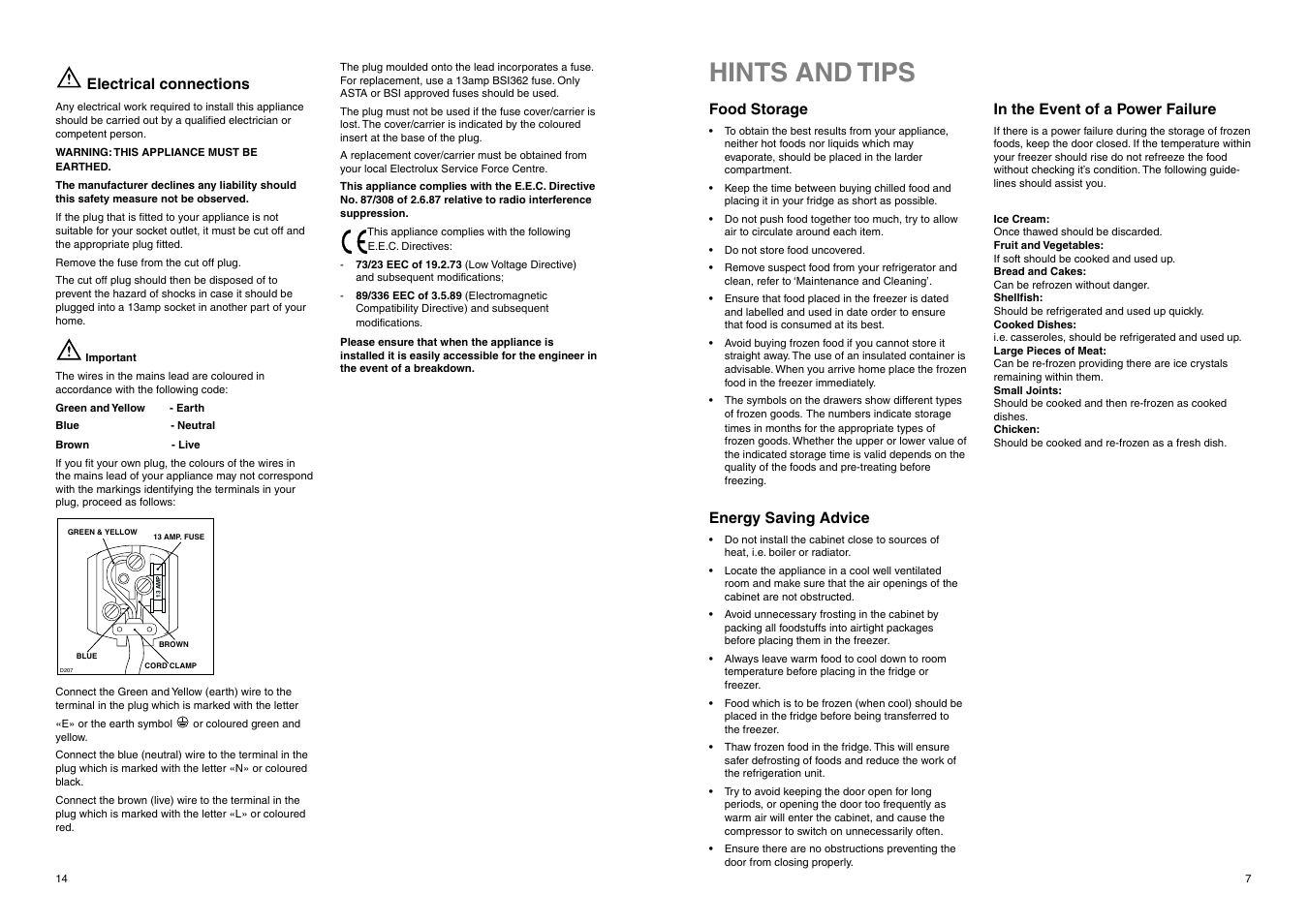 Hints and tips | Electrolux ERF 2830 User Manual | Page 14 / 20