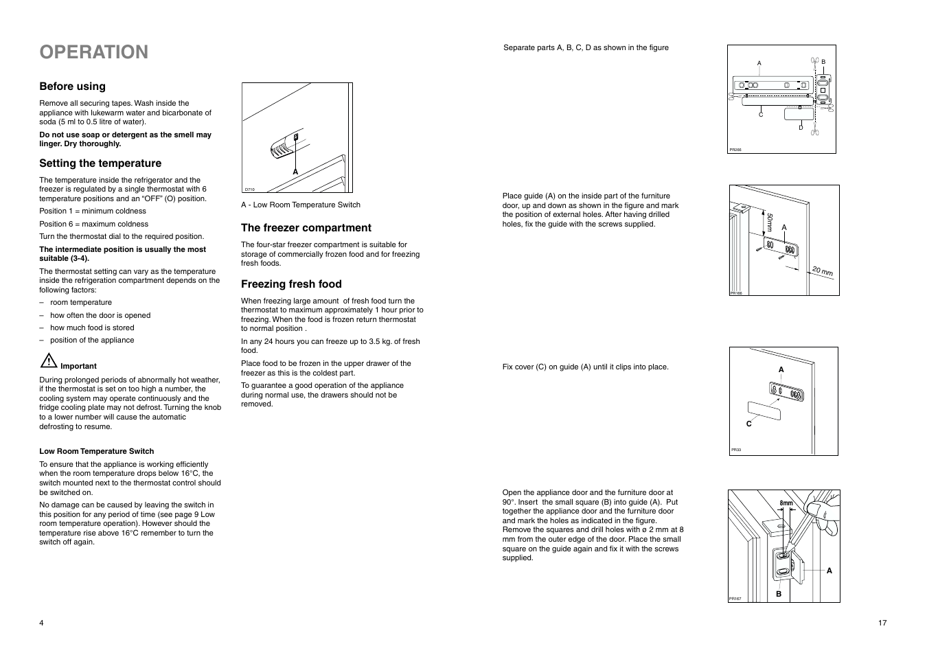 Operation | Electrolux ERF 2830 User Manual | Page 17 / 20