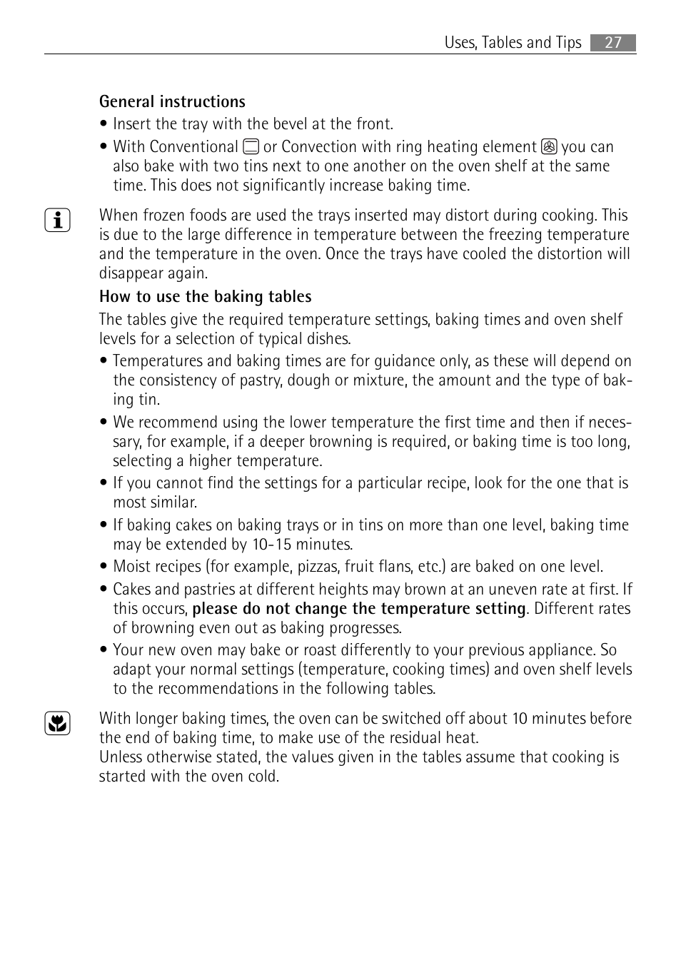 Electrolux USER MANUAL BUILT-IN ELECTRIC OVEN B5701-5 User Manual | Page 27 / 60
