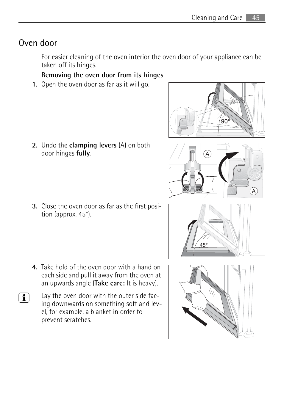 Oven door | Electrolux USER MANUAL BUILT-IN ELECTRIC OVEN B5701-5 User Manual | Page 45 / 60