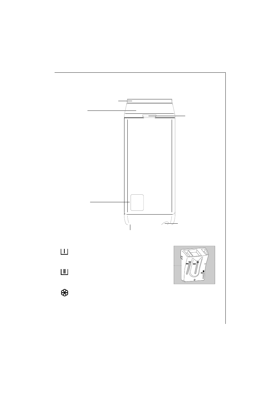 Washing machine description, Front view detergent dispenser | Electrolux LAVAMAT 42230 User Manual | Page 9 / 40