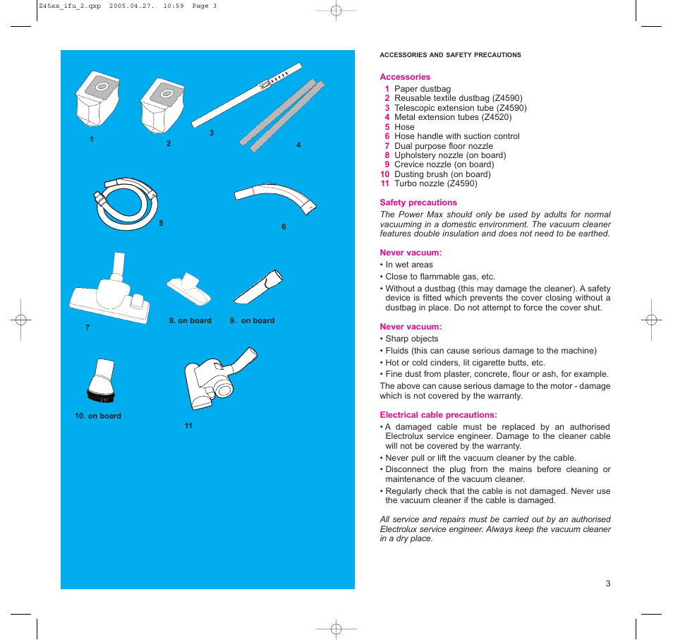 Electrolux Z4590 User Manual | Page 3 / 11