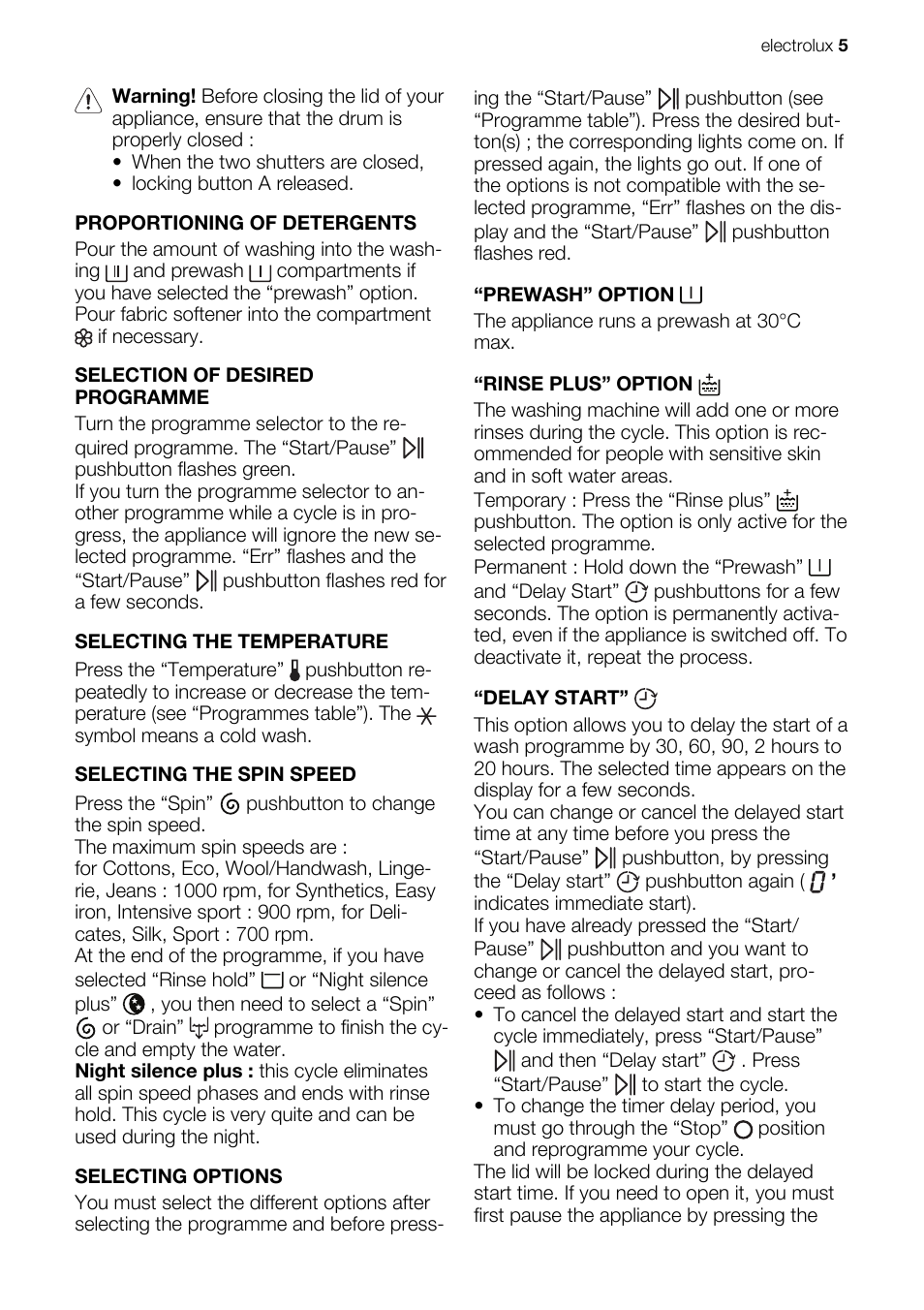 Electrolux EWT 106411 W User Manual | Page 5 / 16