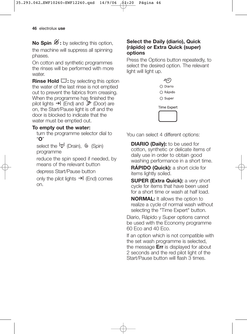 Electrolux EWF 10260 W User Manual | Page 10 / 39