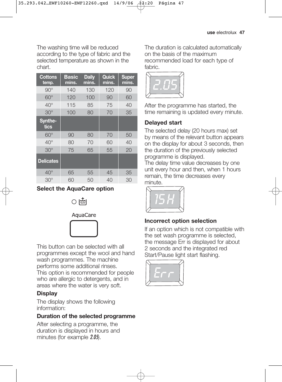 Electrolux EWF 10260 W User Manual | Page 11 / 39