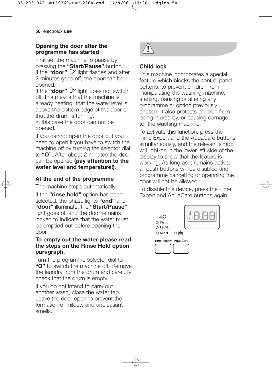 Electrolux EWF 10260 W User Manual | Page 14 / 39