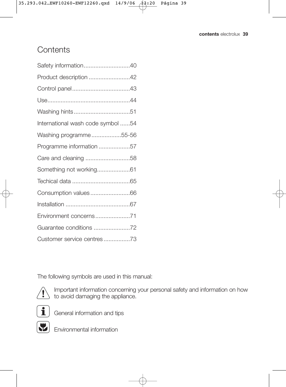 Electrolux EWF 10260 W User Manual | Page 3 / 39