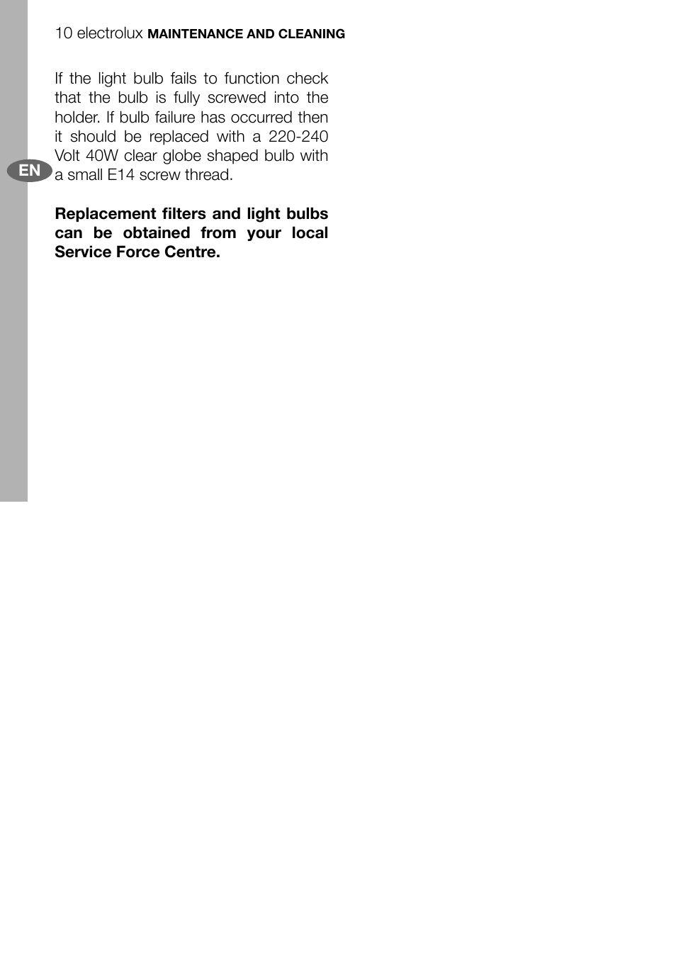 Electrolux EFC70011 User Manual | Page 10 / 28