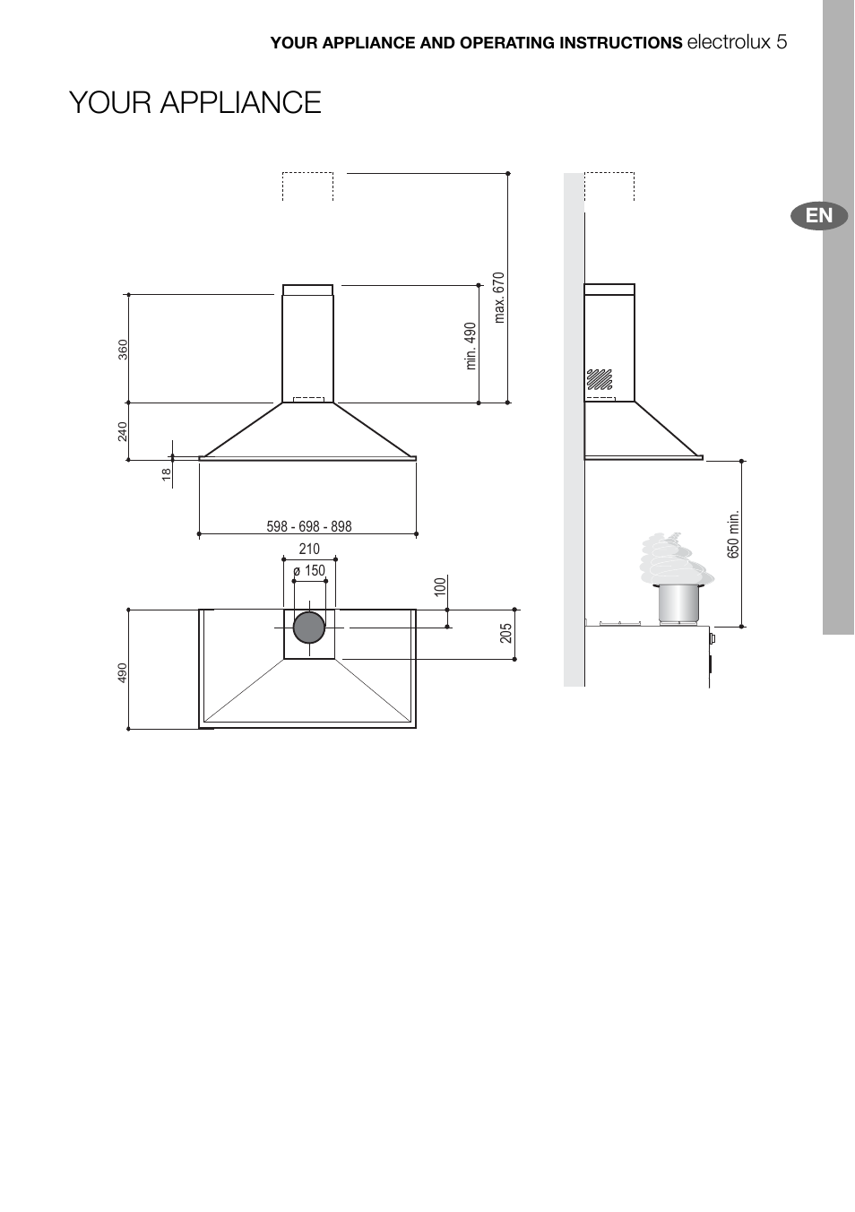 Your appliance, Electrolux 5 en | Electrolux EFC70011 User Manual | Page 5 / 28