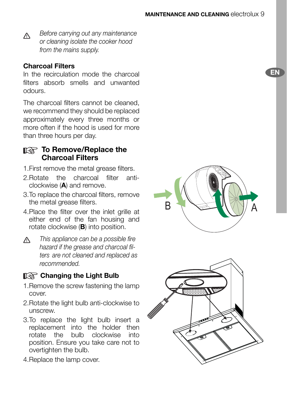 Electrolux EFC70011 User Manual | Page 9 / 28