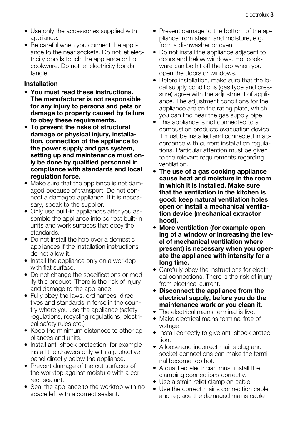 Electrolux EHG60412 User Manual | Page 3 / 16